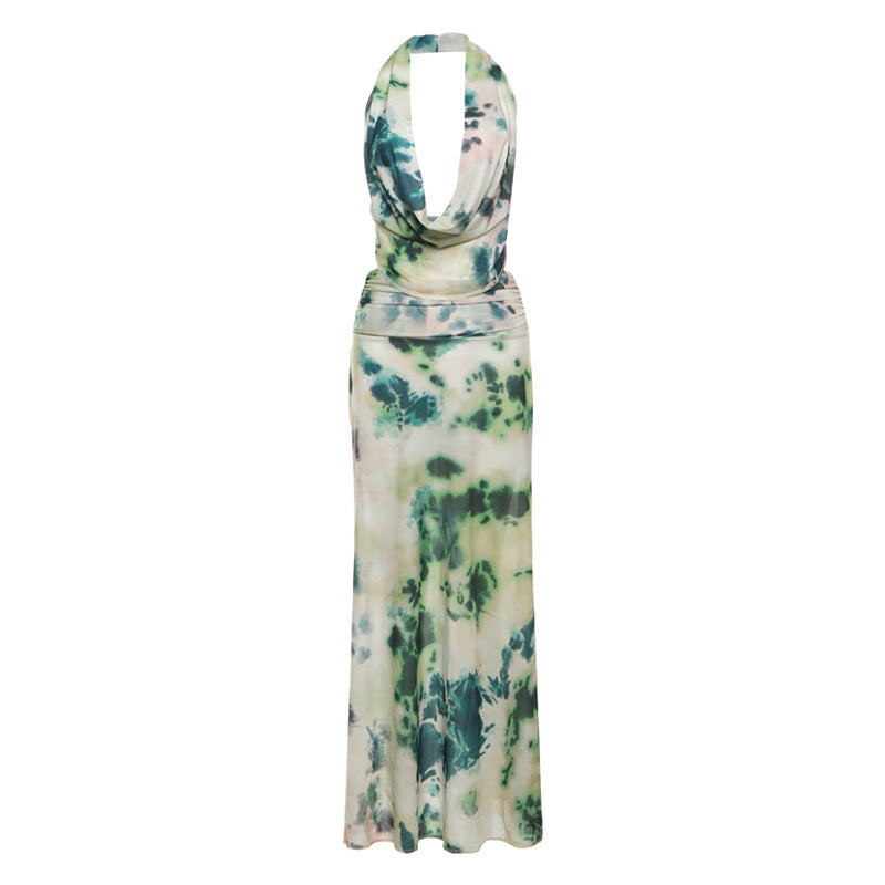 Antonia Printed Halter Maxi Dress