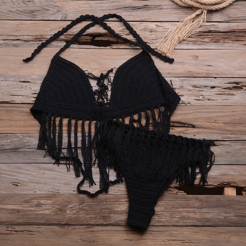 Handwoven Tassel Bikini Set
