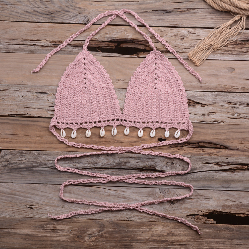 Hand-Woven Shell Bikini Top