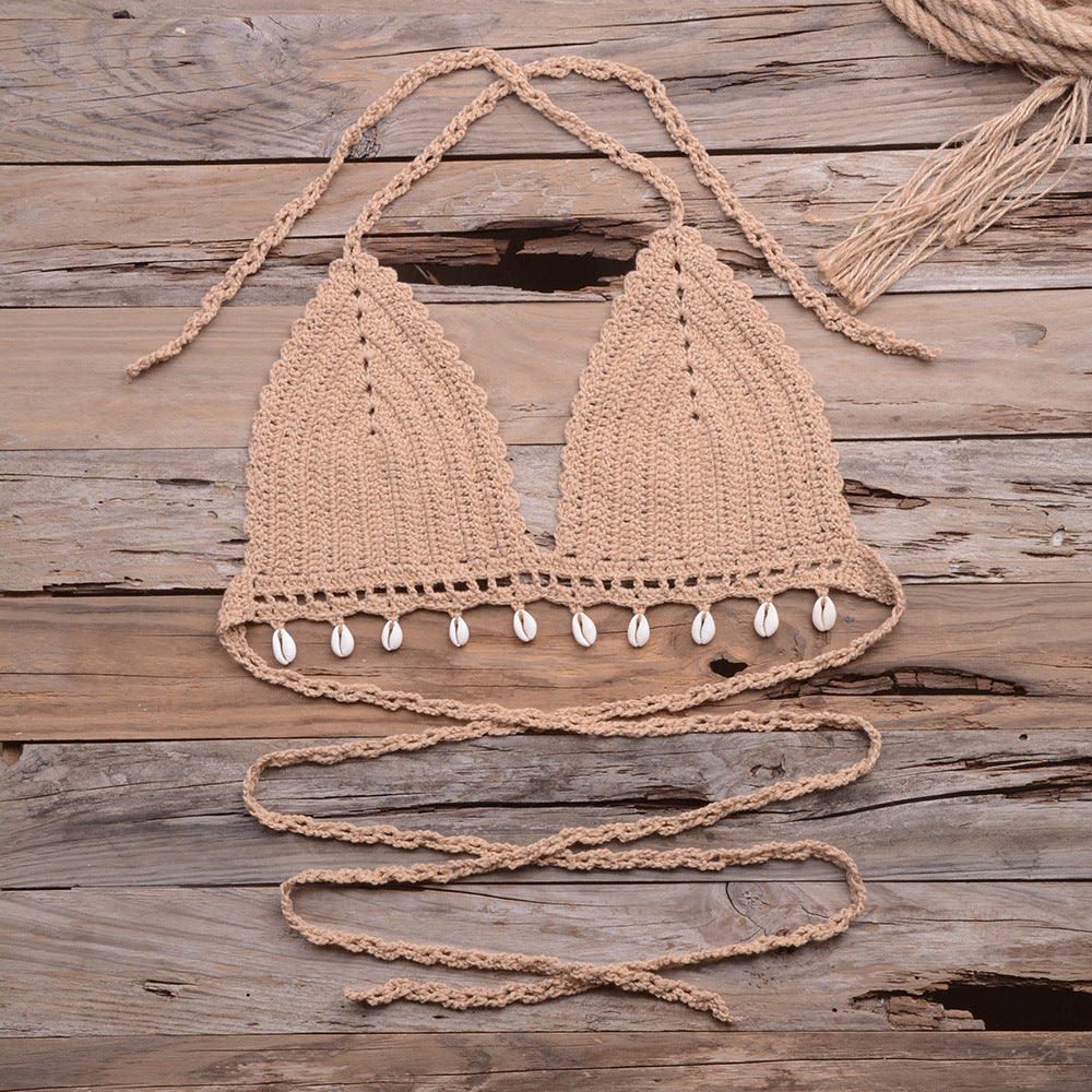 Hand-Woven Shell Bikini Top