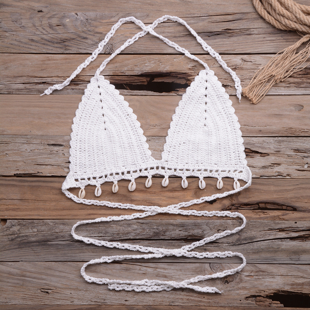 Hand-Woven Shell Bikini Top