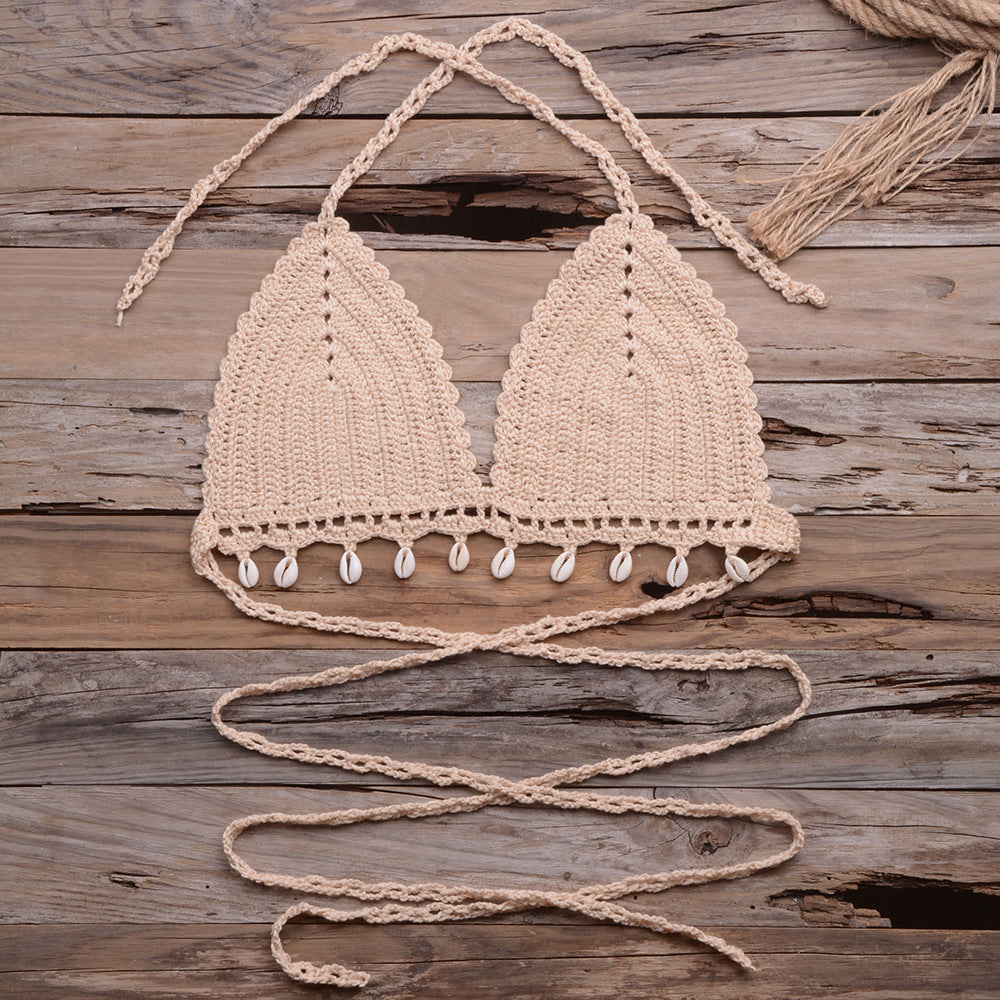 Hand-Woven Shell Bikini Top