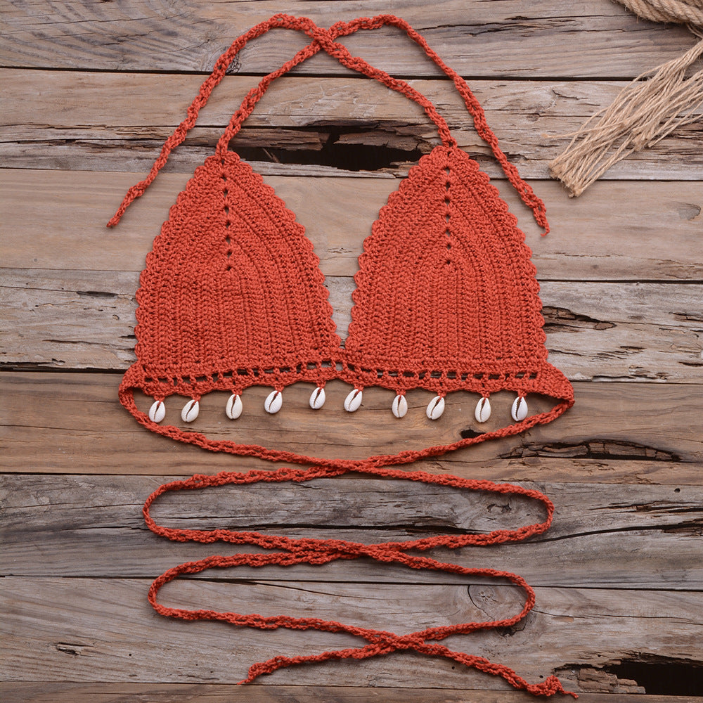 Hand-Woven Shell Bikini Top