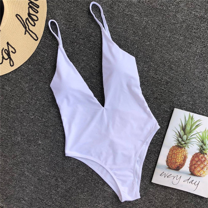 Amara Plunge V-Neck One-Piece Swimsuit