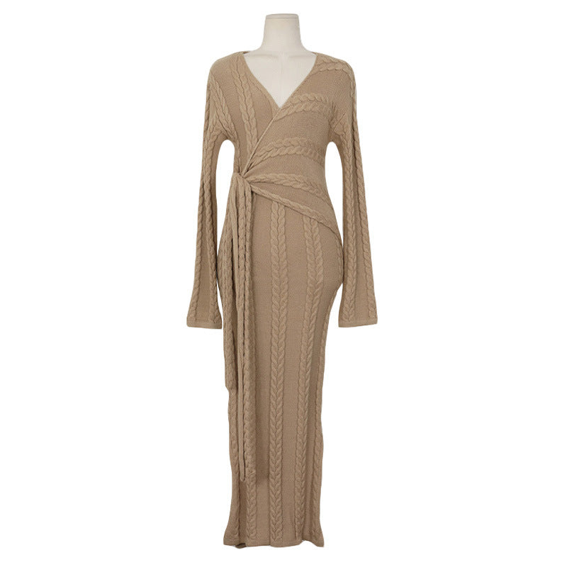Amara Waist Tied Knit Midi Dress