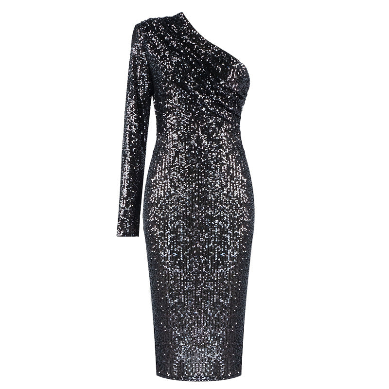 Vienna - One Shoulder Evening Midi Dress