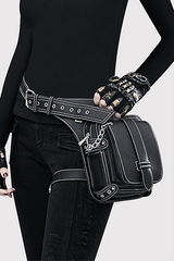 Street Vintage Patchwork Chains Zipper Bags