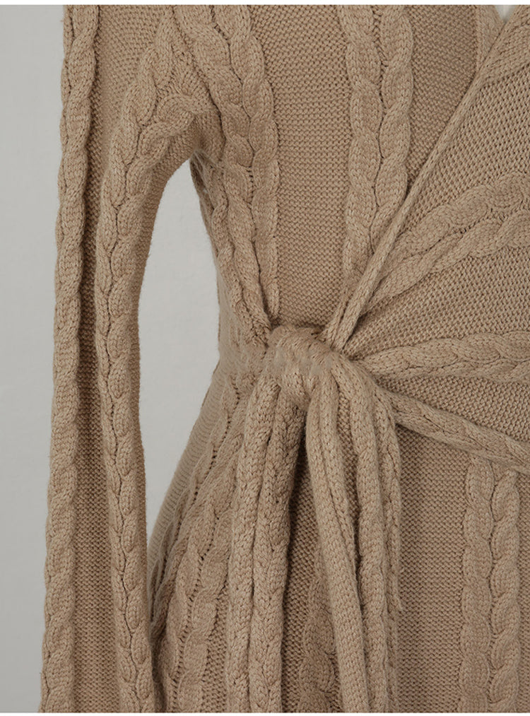Amara Waist Tied Knit Midi Dress