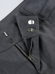 Solid Color Low Waist Flared Suit Pants