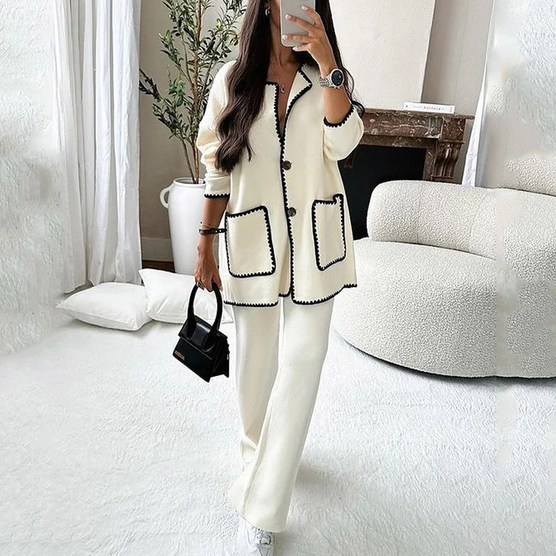 DAHLIA Wool-Blend Jacket and Trousers Two-piece Set