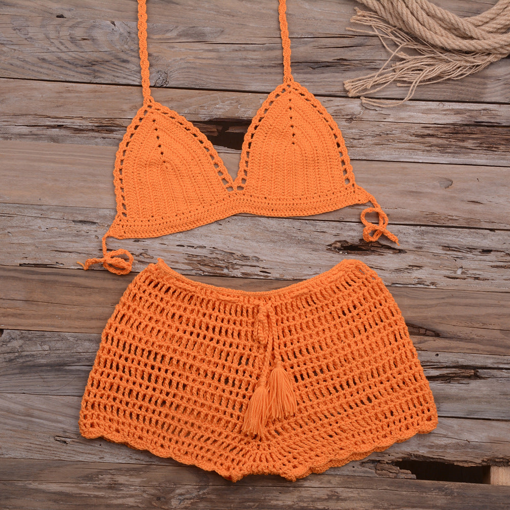 Sexy Hollow Out Cutout Top and Boyshorts Swimsuit