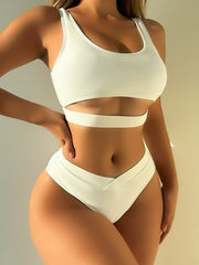 Women's Sexy Casual Vacation Split Swimsuit With Hollow Design (With Chest Pad)