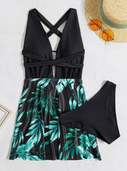 Women One-piece Leaf Swimsuit Bikini