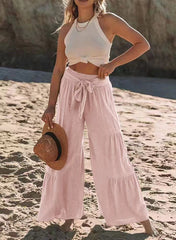 Women's High Waist Folded Wide Leg Pants