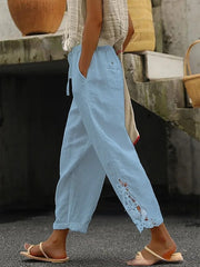 Women's Casual Lace Small Lace Patchwork Pants