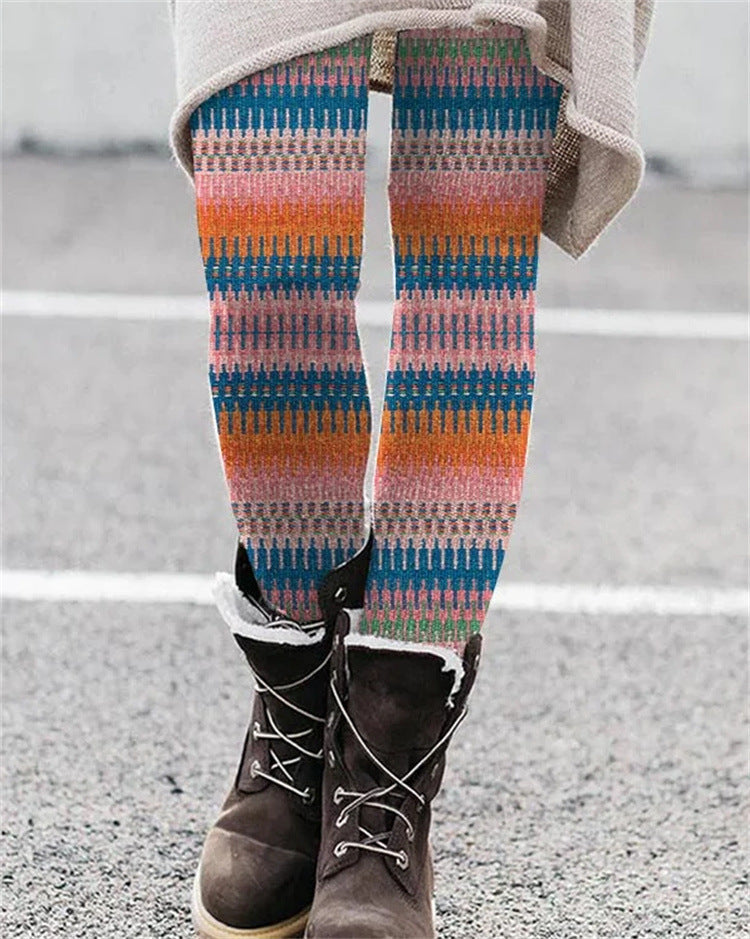 Women's Printed Slim Fit Elastic Versatile Leggings