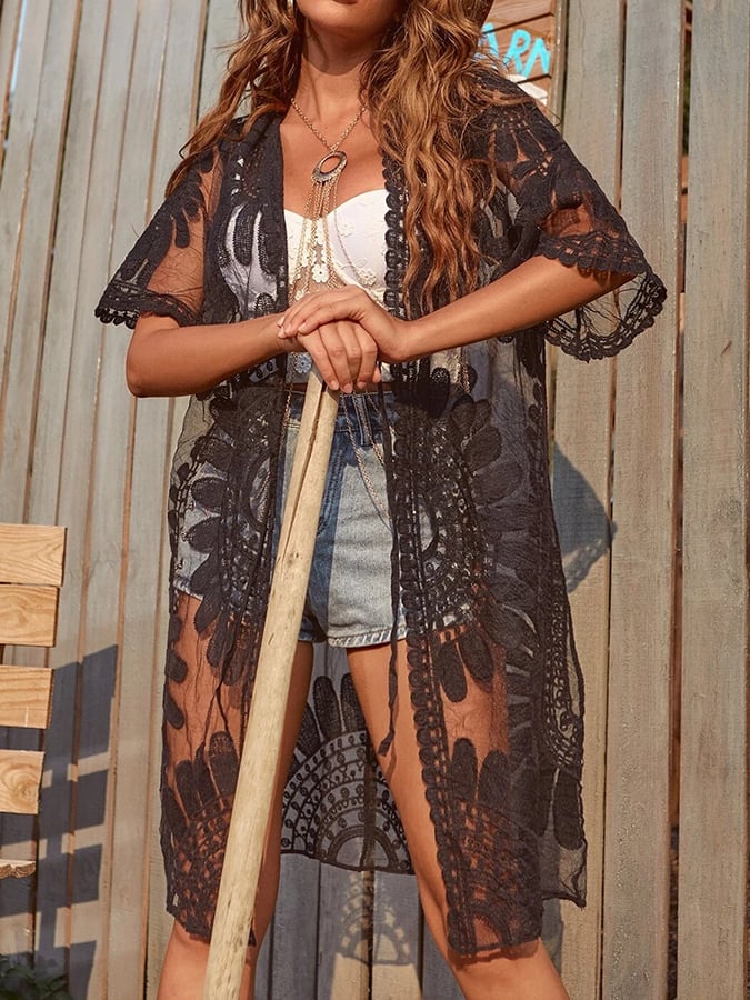 Sexy Lace Beach Sunscreen Blouse