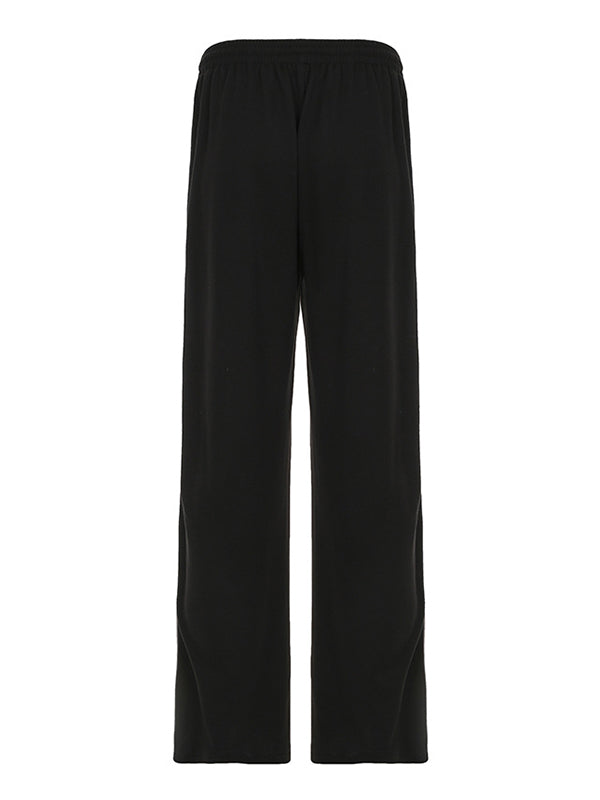 Loose Letter Print Wide-Leg Pants