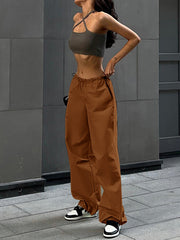 Drawstring Pockets Loose Trousers Pants