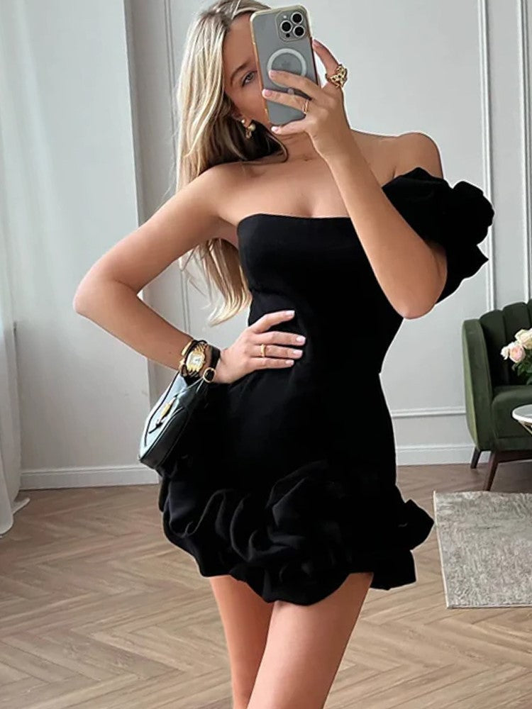 ALYSSA SATIN MINI DRESS