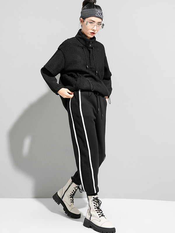 Casual Loose Drawstring High-Waisted Pants