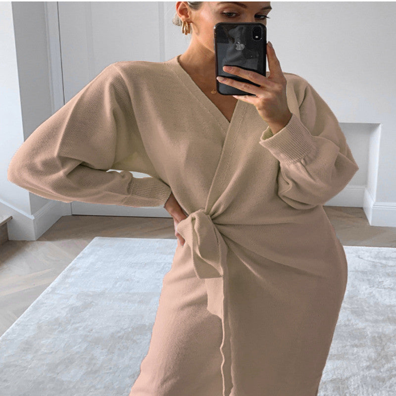 Amelia Oversized Batwing Sweater Midi Dress<br>