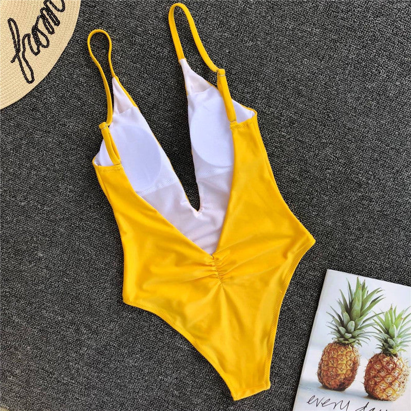 Amara Plunge V-Neck One-Piece Swimsuit
