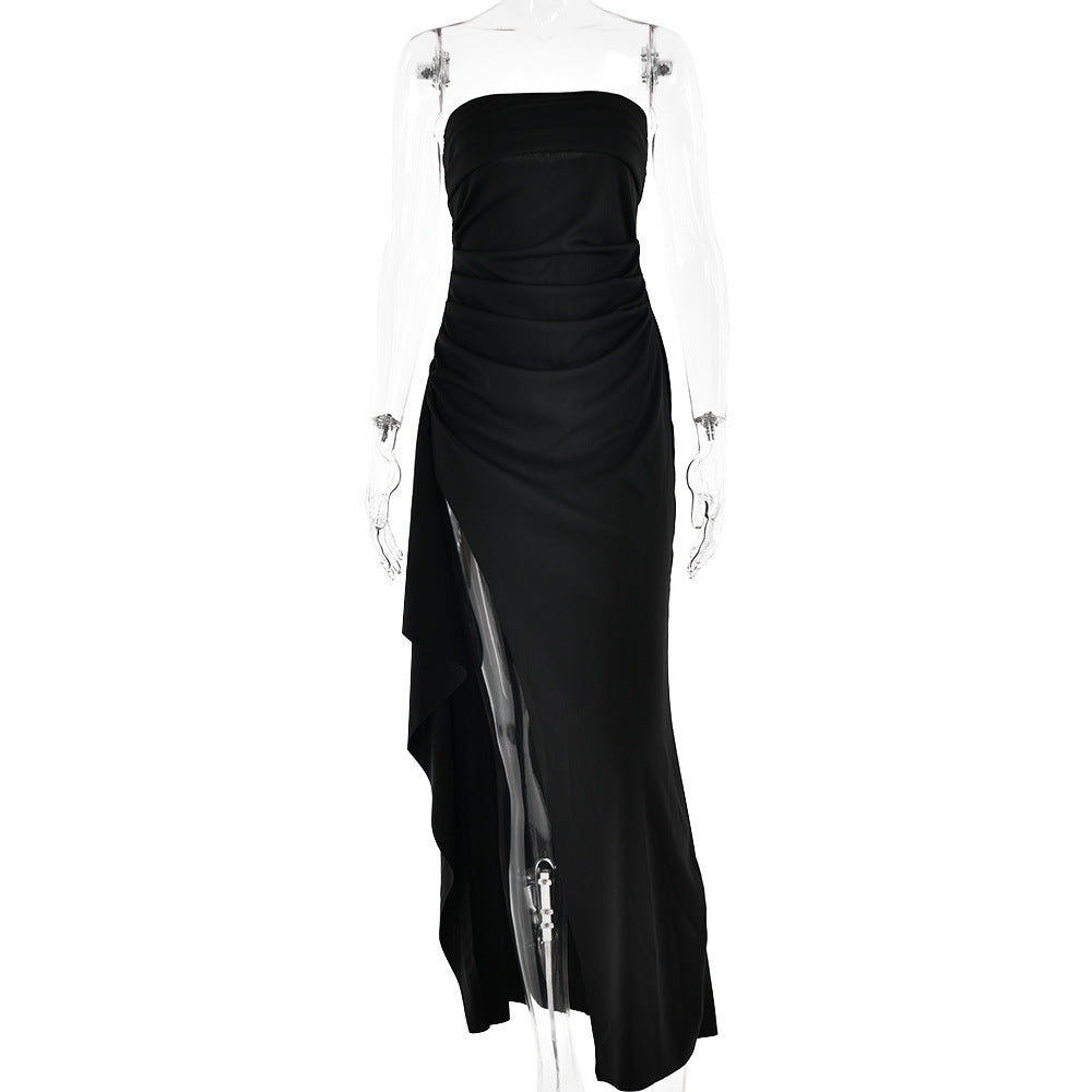 Selena Strapless Pleated Maxi Dress