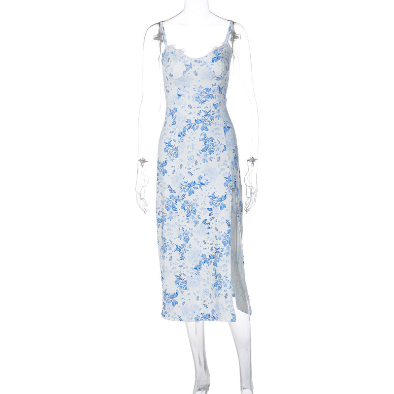 Rosalie Rose Print Corset Midi Sundress