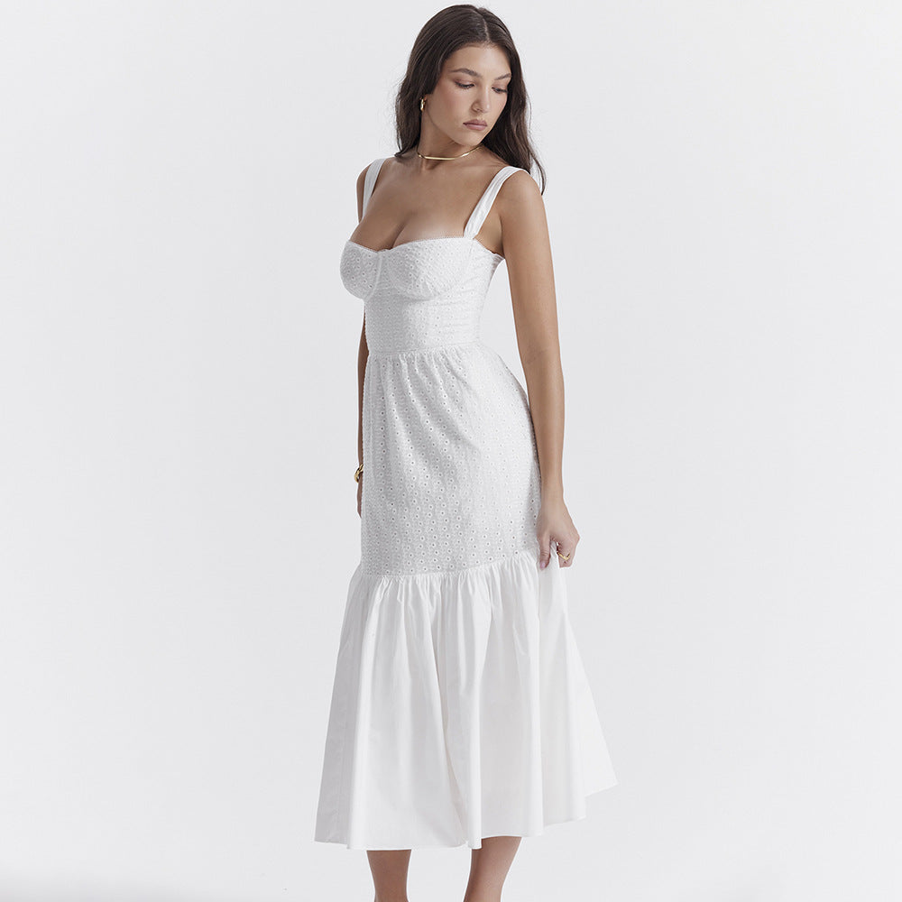 Delilah Linen Suspender Midi Dress