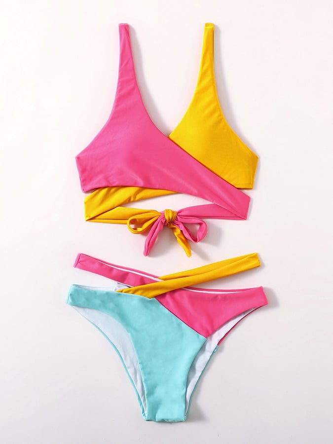 Ladies Split Cross Color Sexy Bikini