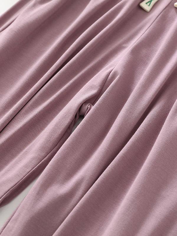 Anti-Mosquito Drawstring Elasticity Pleated High Waisted Loose Yoga Bottoms Pants