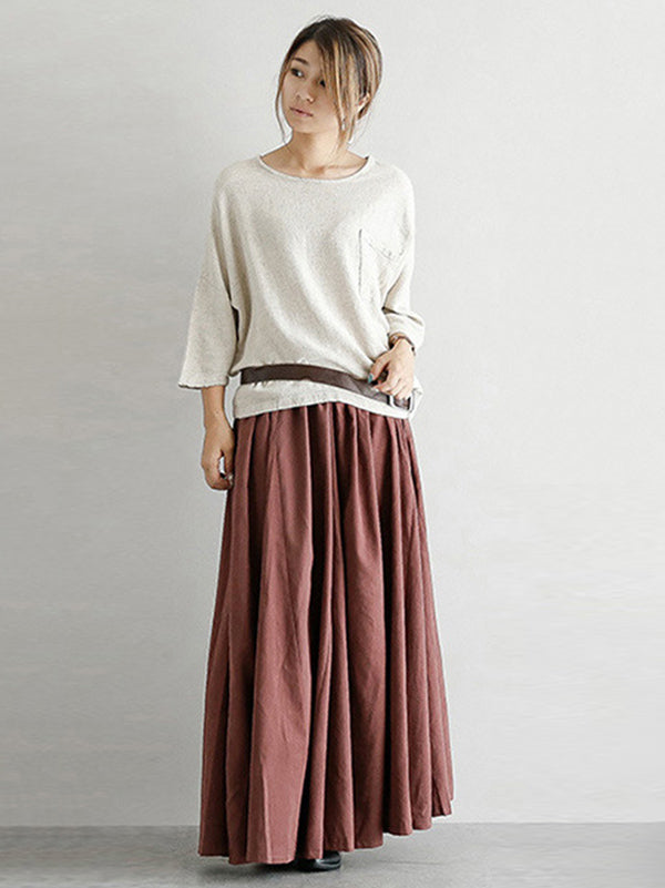 Elegant Split-Joint Color Skirt