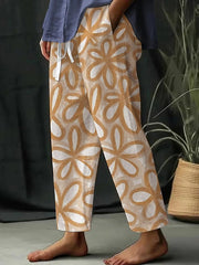Women's Botanical Floral Print Loose Casual Pants