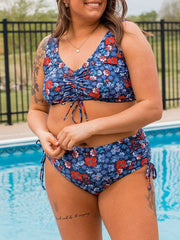 Plus Size Printed Two-Piece Bikini Swimsuit