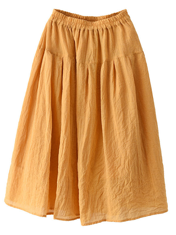 Casual Solid Color Empire A-Line Skirt