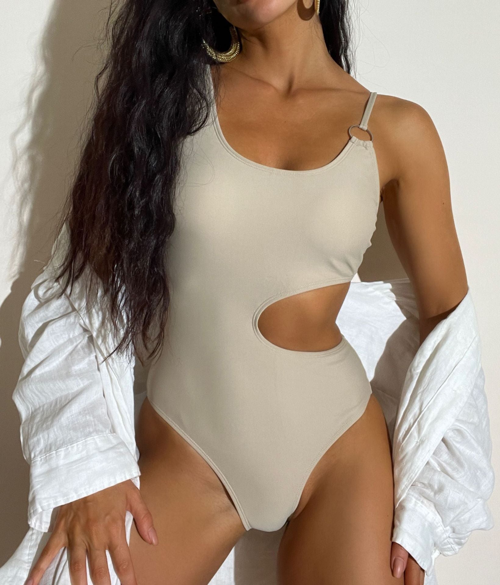 Sexy solid color one pieces swimwear