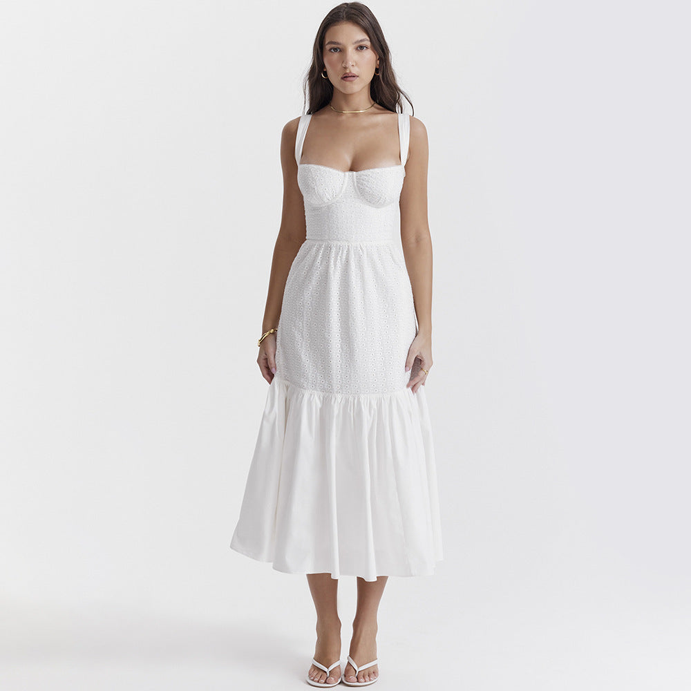 Delilah Linen Suspender Midi Dress