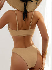 Skin Color Shoulder Strap Two-piece Bikini