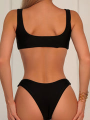 Sexy Black Openwork Bikini Suit