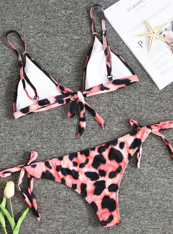 Leopard Print Sexy Backless Bikini
