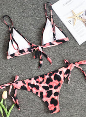 Leopard Print Sexy Backless Bikini