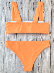 Bikini New Wide Straps Padded Bandeau Bikini Set