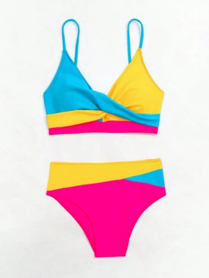 Ladies Split Cross Color Sexy Bikini