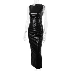 Lara Leather Bodycon Midi Dress