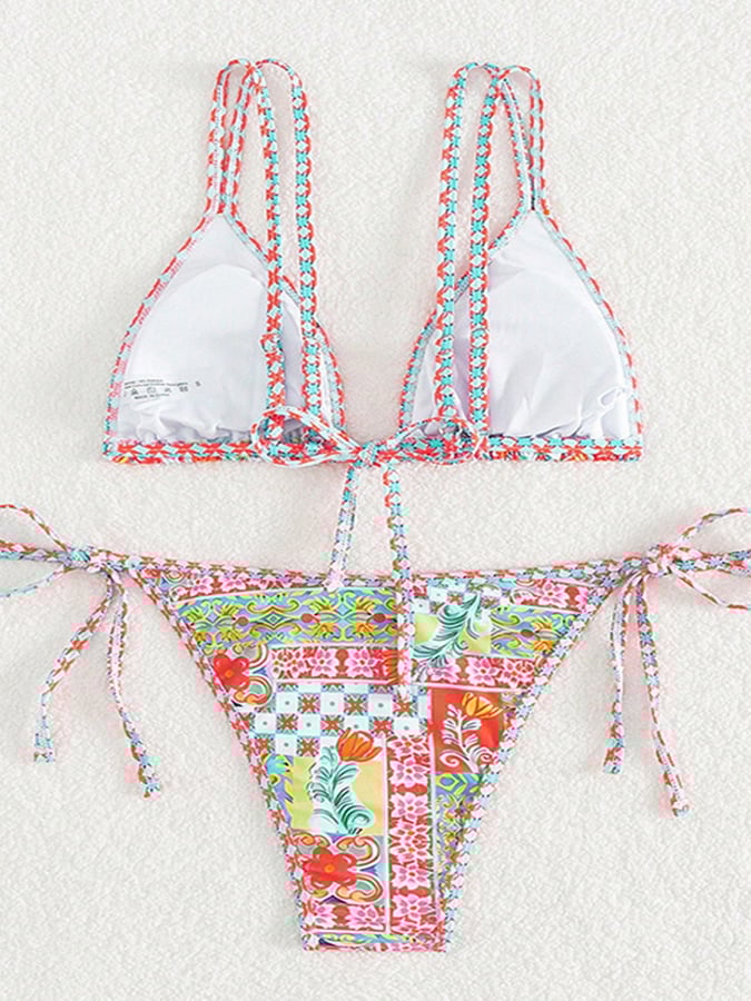 Women's Hawaiian Resort Print Strappy Beach Bikini