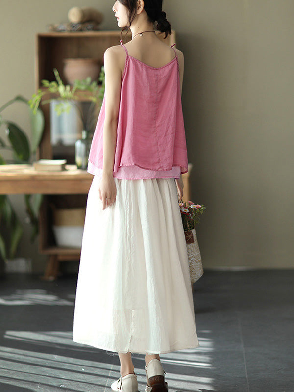 Casual Solid Color Empire A-Line Skirt