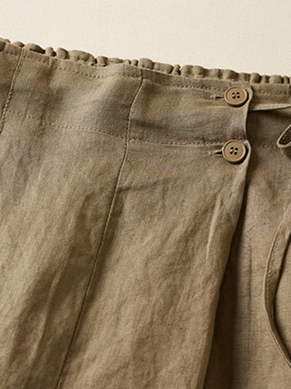 Elasticity Solid Color Loose Shorts Bottoms