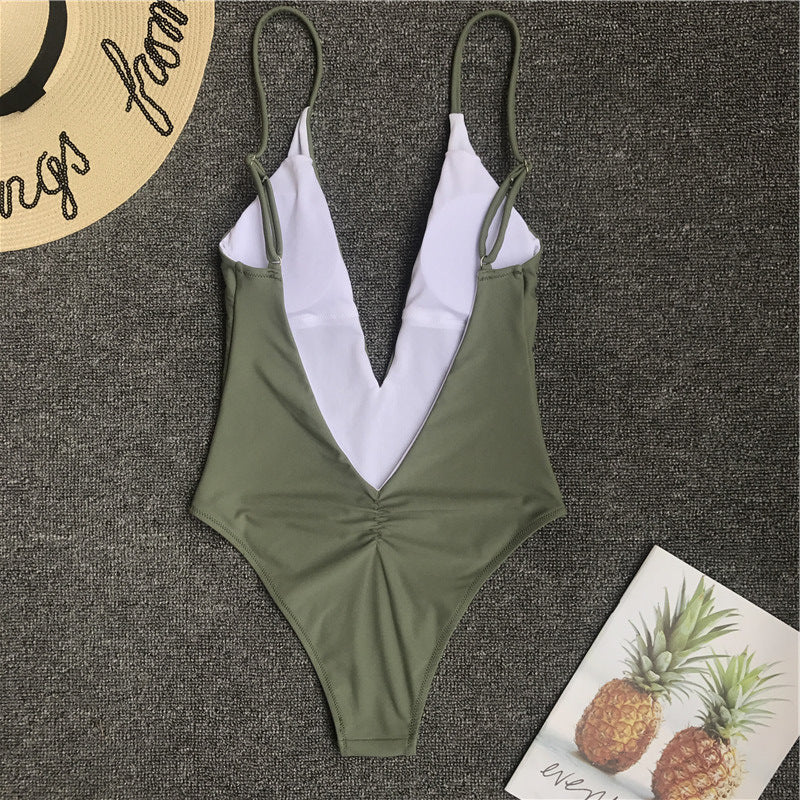 Amara Plunge V-Neck One-Piece Swimsuit