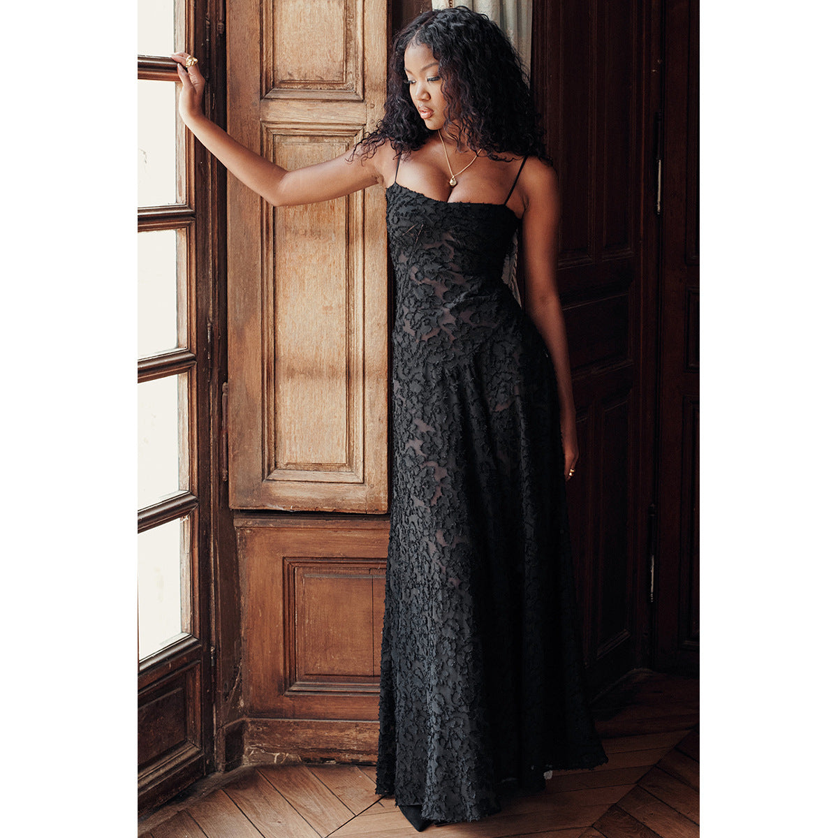 Aurora Embellished Lamé Gown